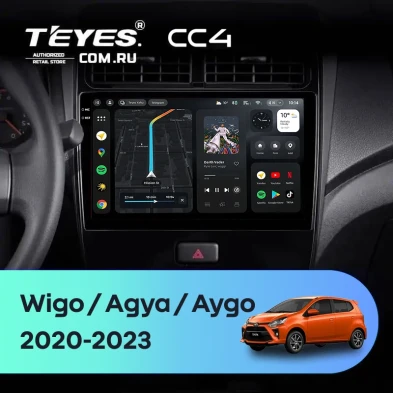 Штатная магнитола Teyes CC4 8/128 Toyota Wigo/Agya (2020-2023) F1