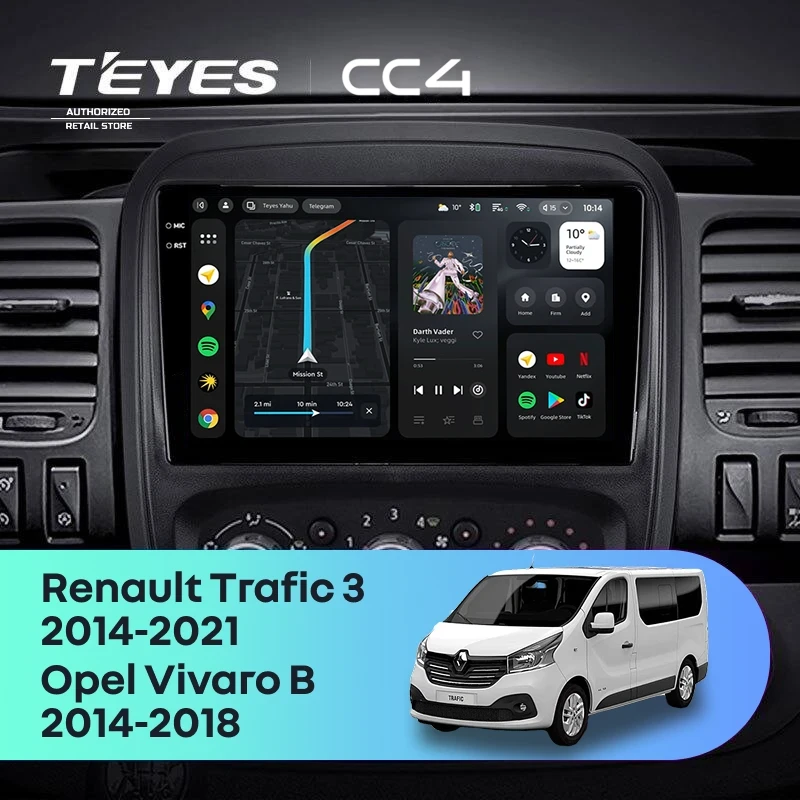 Штатная магнитола Teyes CC4 8/128 Renault Trafic 3 (2014-2021)