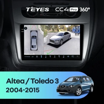 Штатная магнитола Teyes CC4 Pro 360 8/128 Seat Toledo 3 (2004-2009)