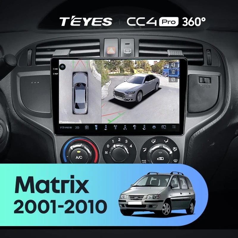 Штатная магнитола Teyes CC4 Pro 360 8/128 Hyundai Matrix (2001-2010)
