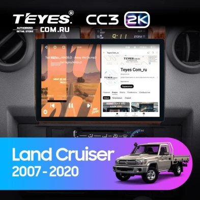 Штатная магнитола Teyes CC3 2K 6/128 Toyota Land Cruiser 70 Series LC 79 (2007-2020) (11") (Дерево)