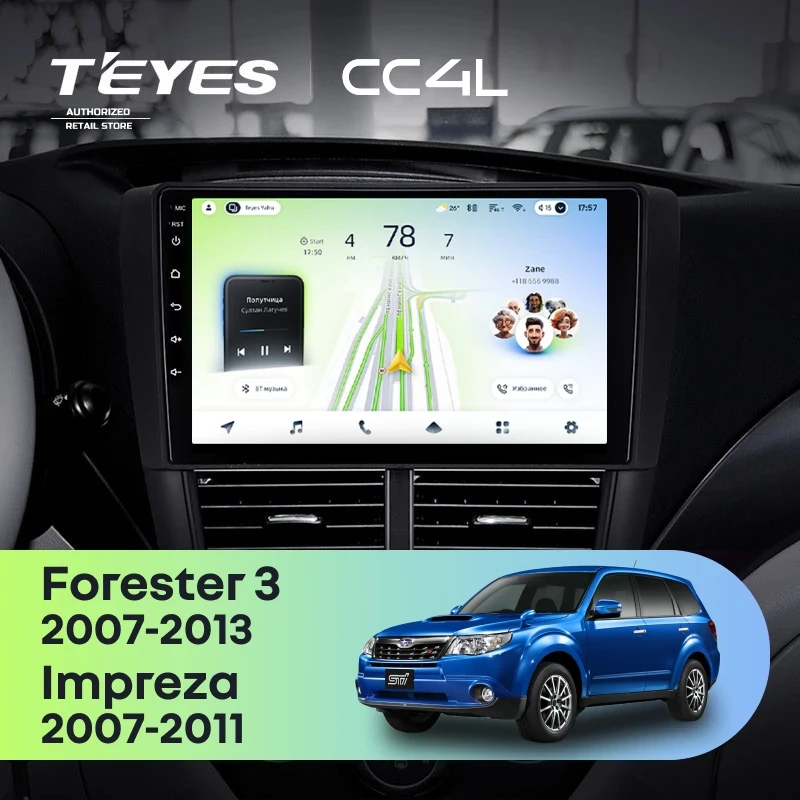 Штатная магнитола Teyes CC4L 6/64 Subaru Impreza GH GE (2007-2011)