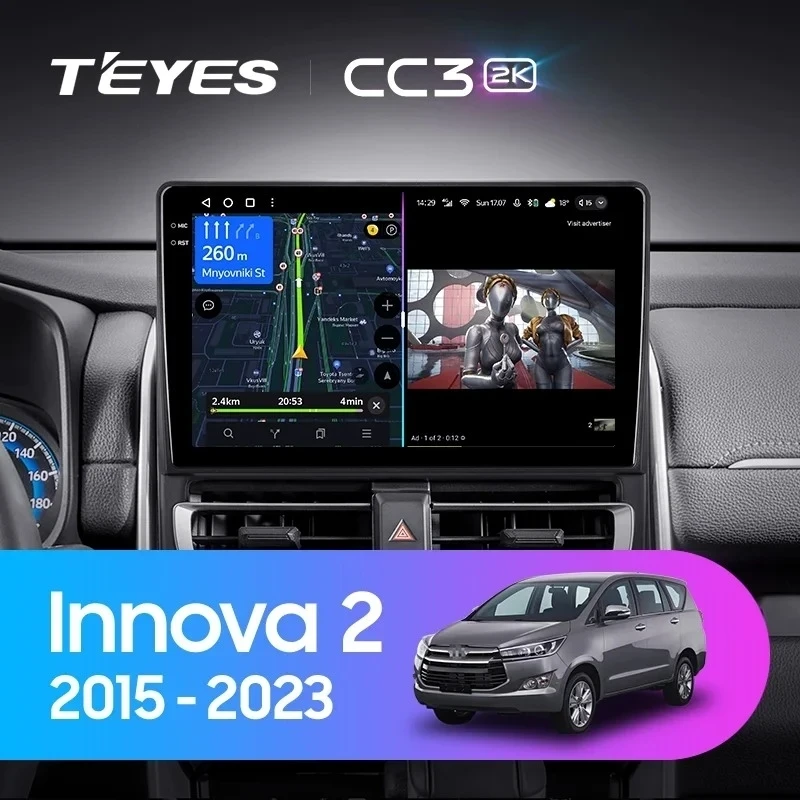 Штатная магнитола Teyes CC3 2K 4/32 Toyota Innova 2 (2015-2023)