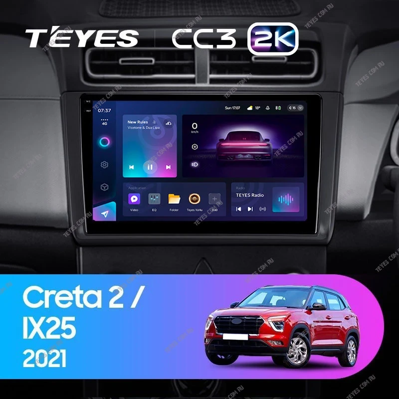 Штатная магнитола Teyes CC3 2K 6/128 Hyundai Creta 2 (2021-2022) (матовая) F1