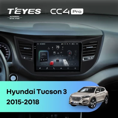 Штатная магнитола Teyes CC4 Pro 12/256 Hyundai Tucson 3 (2015-2018) Тип-B (черная)