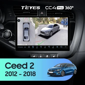 Штатная магнитола Teyes CC4 Pro 360 12/256 Kia Ceed 2 JD (2012-2018) (13")