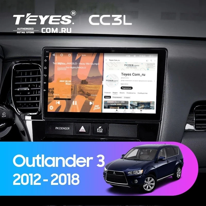 Штатная магнитола Teyes CC3L 4/64 Mitsubishi Outlander 3 (2012-2018) Тип-A